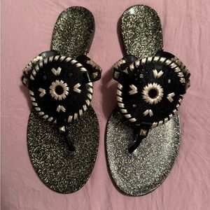 Jack Rogers Georgica Sparkle Studded whipstitch jelly thong sandal